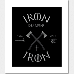 Iron sharpens iron from Proverbs 27:17 light text Posters and Art